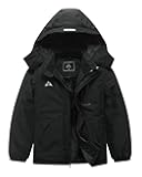 Kid's Ski Jacket Waterproof Winter Coat Boy's and Girl's Fleece Snowboarding Jackets with Detachable Hood