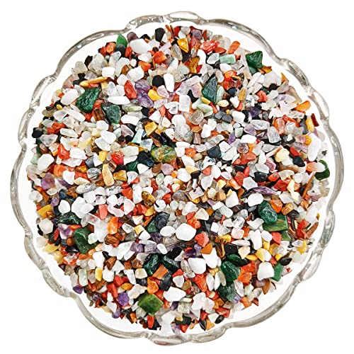 Image of Healing Crystal Chips for Vastu Natural Multi Color Chips Stone 250 Gm Multi Color Crystal Stone Chips Dust Raw Rough Stone for Reiki Healing Meditation