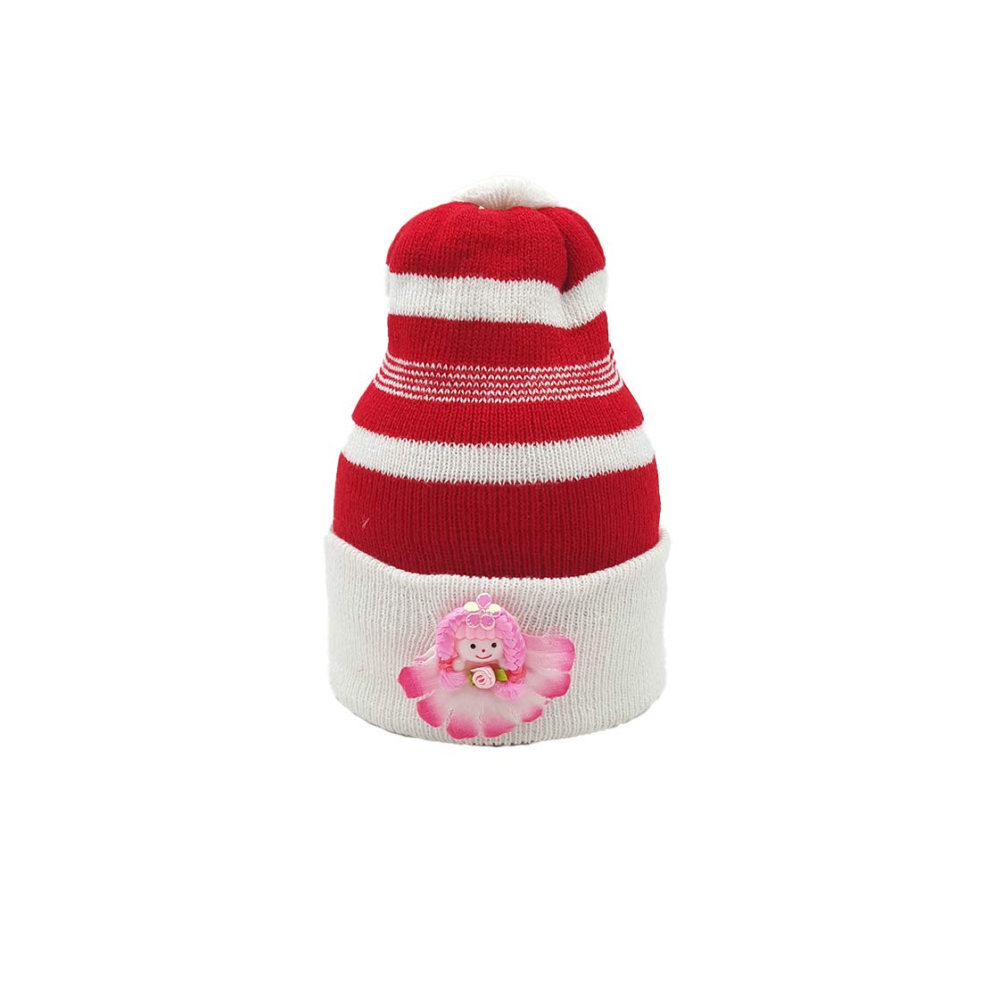 Sane Moda Designer Baby Winter Warm Woolen Beanie Cap for Kids Girl's Stretchable Fabric, Fits 1 Year to 15 Years Kids/Soft & Smooth