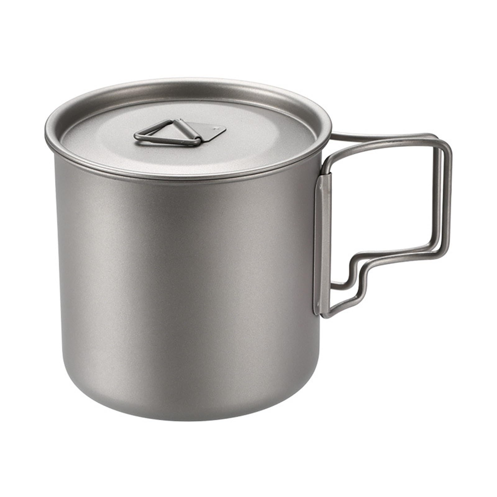 Kubek kempingowy, tytanowy kubek z pokrywką, na zewnątrz, kemping, składany, kubek na wodę z uchwytem, tytanowy kubek (420 ml)