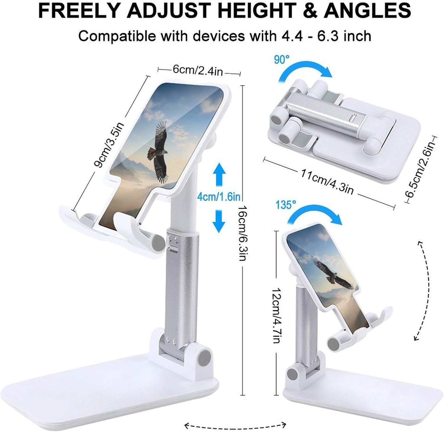 Eagle Mountains Foldable Phone Stand for Desk Taller Stand image 2
