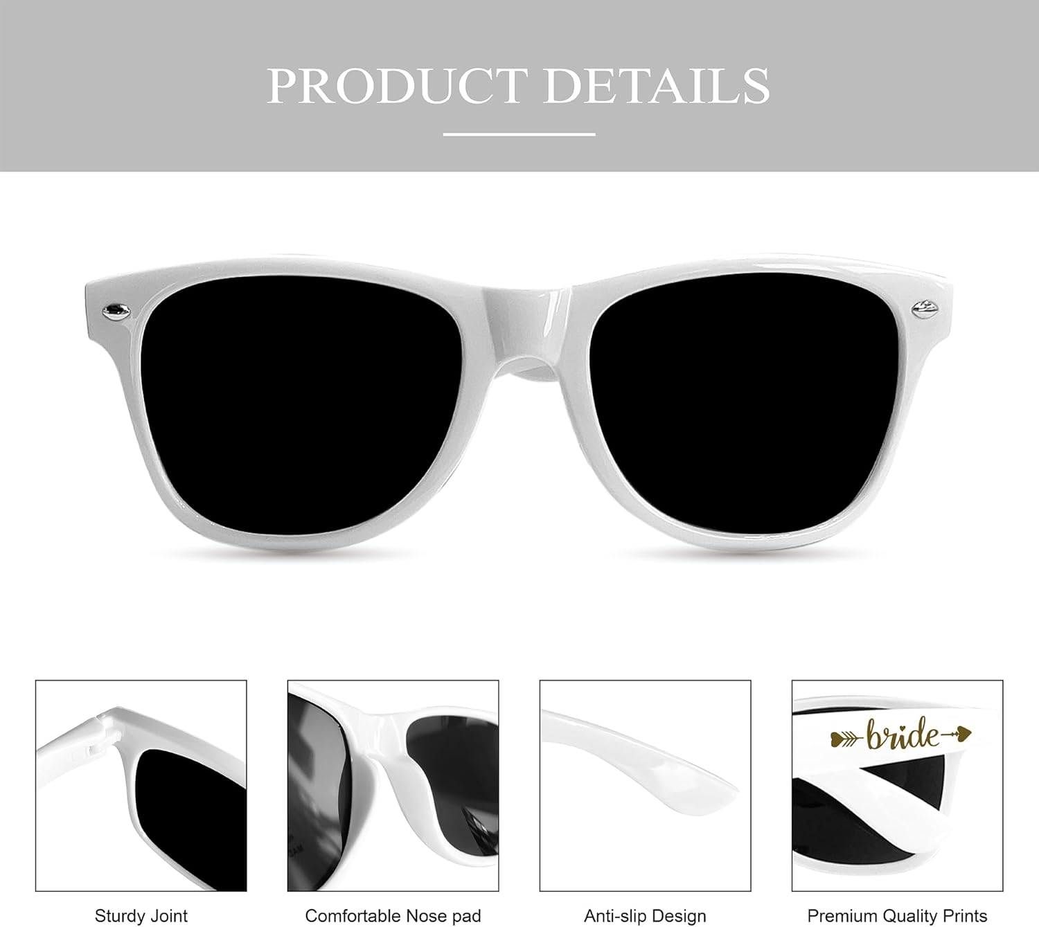 LADY&HOME 10 Pack Bachelorette Party Sunglasses Favors, Bridesmaid and Bride Tribe Sunglasses for Bridal Party, Bridal Shower(Pink) - Image 3