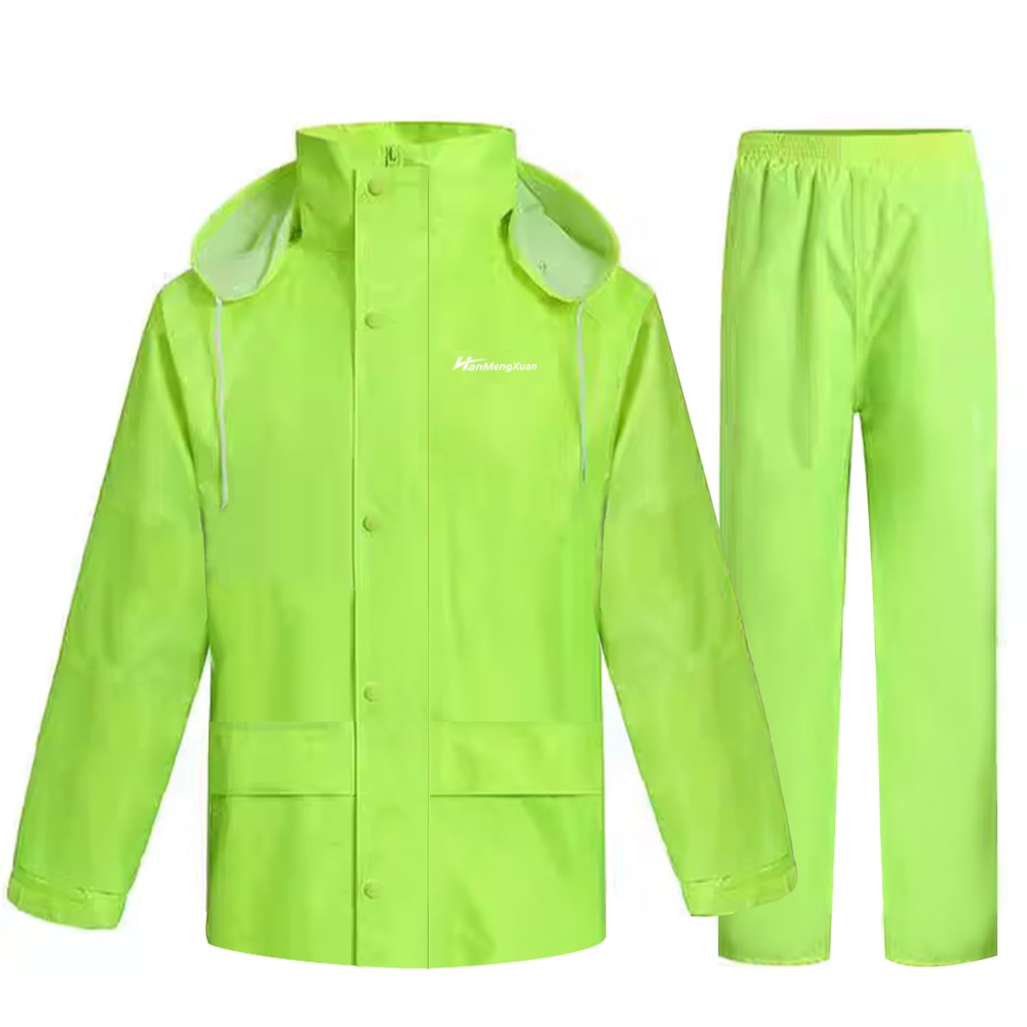 Rain Suits for Men Women Waterproof Work Lightweight Rainwear Rain Coat Rain Gear (Yellow, X-Large)