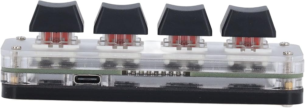 4 Key Mini Keypad USB C Wired Red Switch Programmable Customized Mini Mechanical Keypad with RGB Light