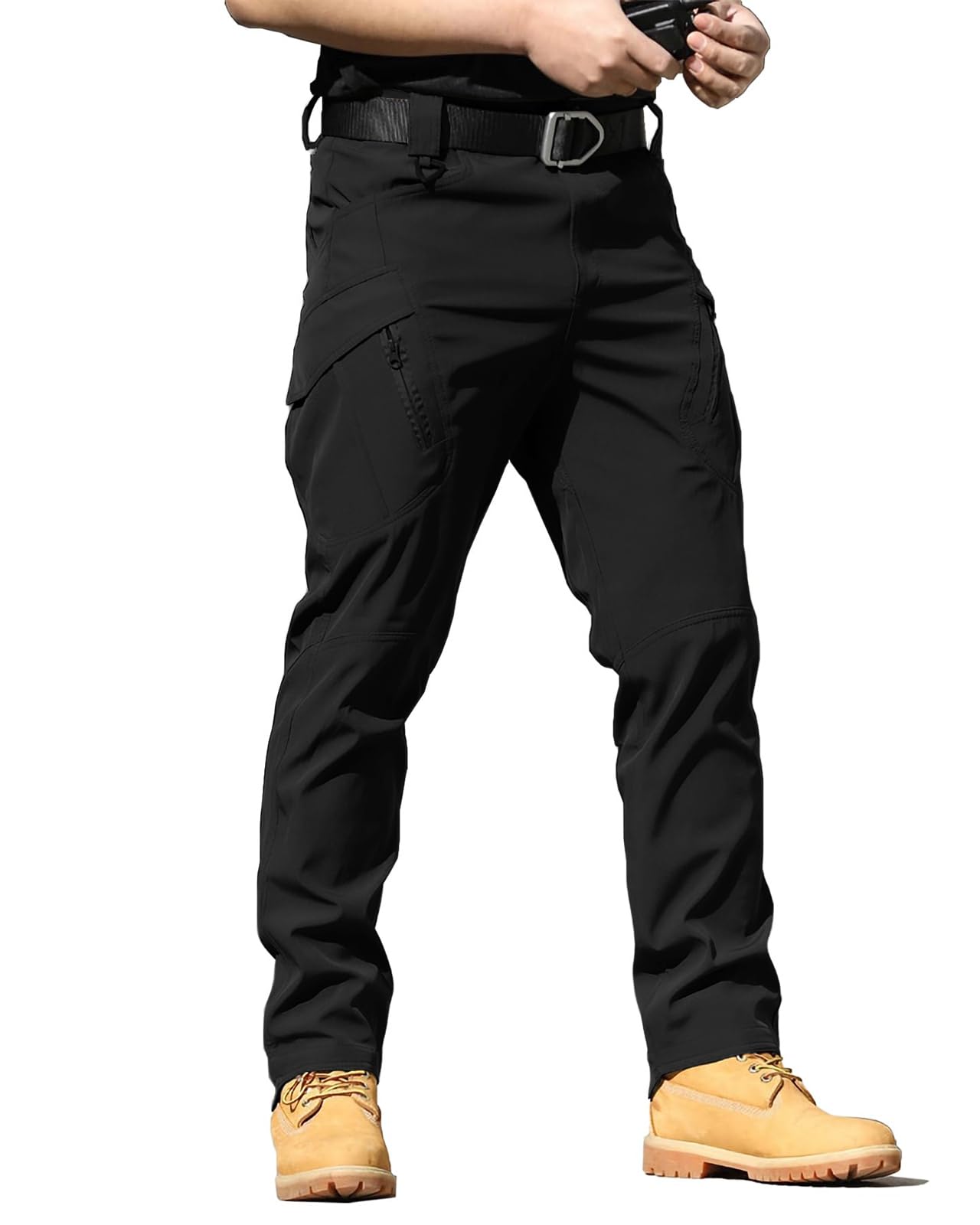 Mens Tactical Cargo Pants Stretch Ripstop Lightweight Waterproof Multi Pockets Work Hiking Outdoor Casual Pants No Belt
