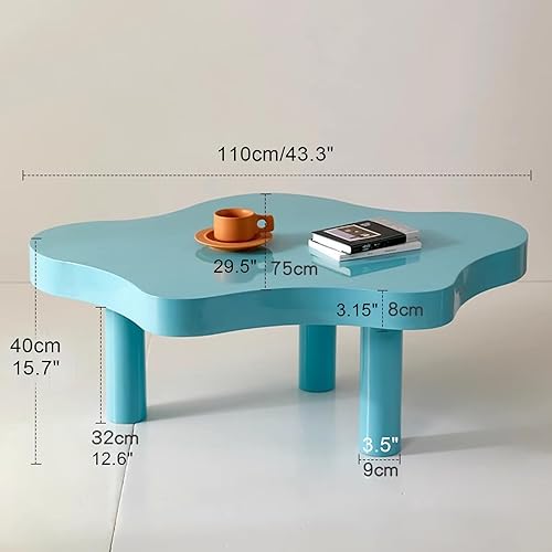 Miniatura 20 de Mesa de centro de nube irregular con 3 patas, mesa central moderna de mediados de siglo para dormitorio, sala de estar, bonita mesa auxiliar de