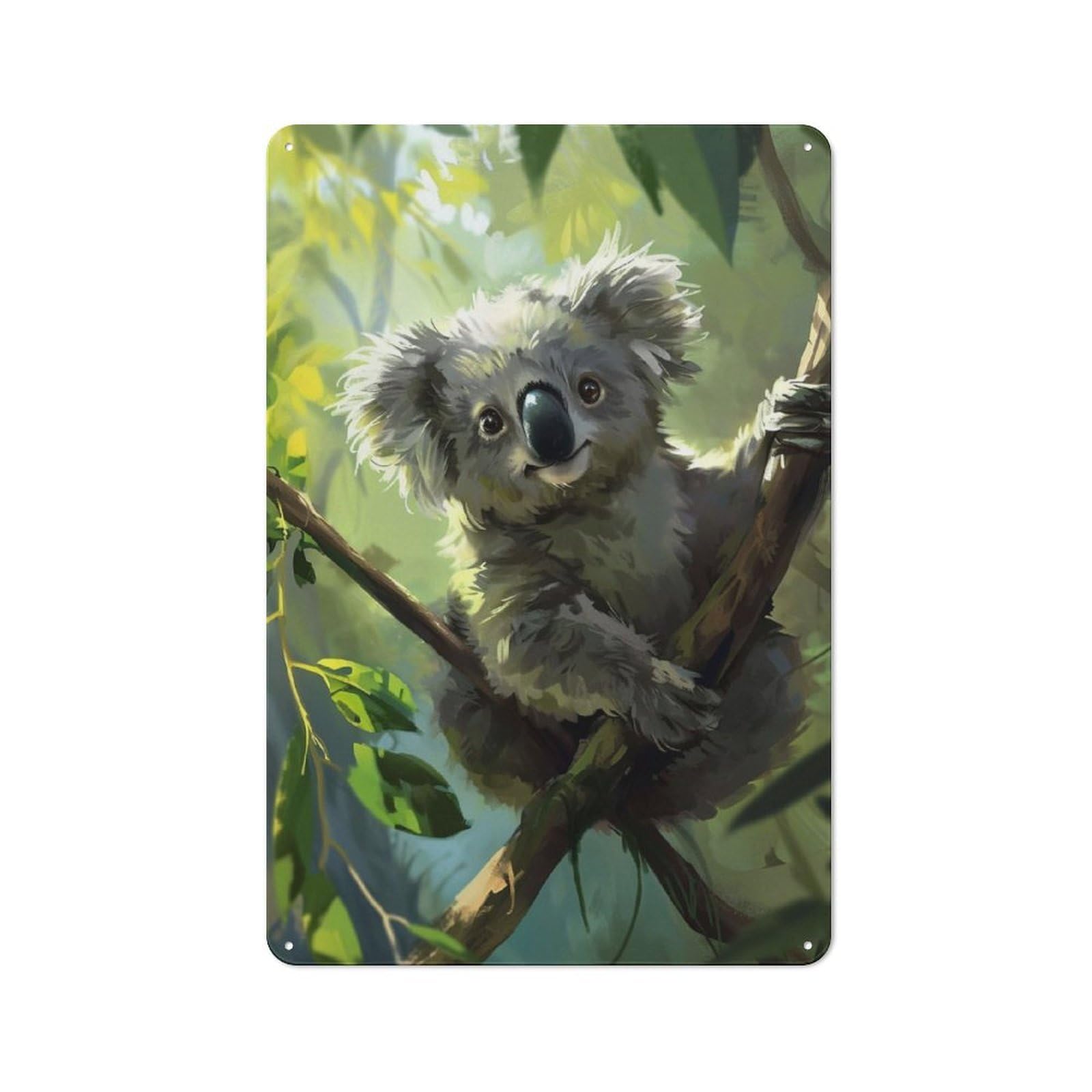 Junmoney Koala 8 Vintage Metal Sign 30X20cm For Workshop Wall, With Clear Vintage Wall Decor Character