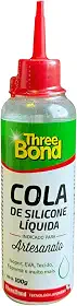 Cola Artesanato Silicone Líquida 100g ThreeBond | EVA, Isopor, Tecido e Papel | Transparente, Sem Manchas | Uso Escolar