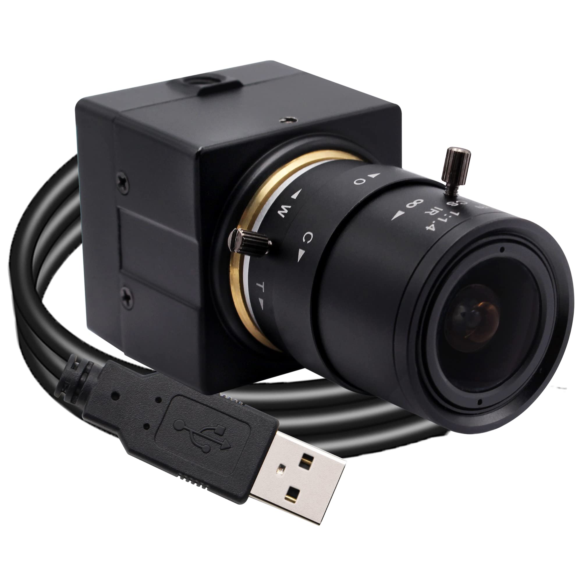Svpro Telecamera USB da 5 MP con zoom 2,8 – 12 mm, ad alta risoluzione 2952 x 1944, grandangolare, lunghezza focale, telecamera industriale regolabile per Windows, Mac OS, Linux, Android
