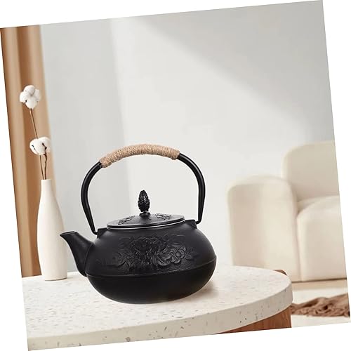 Miniatura 8 de Tetera de hierro fundido Calefacción Olla de agua con mango Tetera Estufa Tetera de calentamiento de agua Olla de agua Tetera engrosada Tetera de