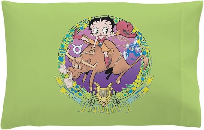 CafePress Betty Boop Zodiac Sign Taurus Standard Size Pillowcase, Lumbar Pillow Cover Fleece