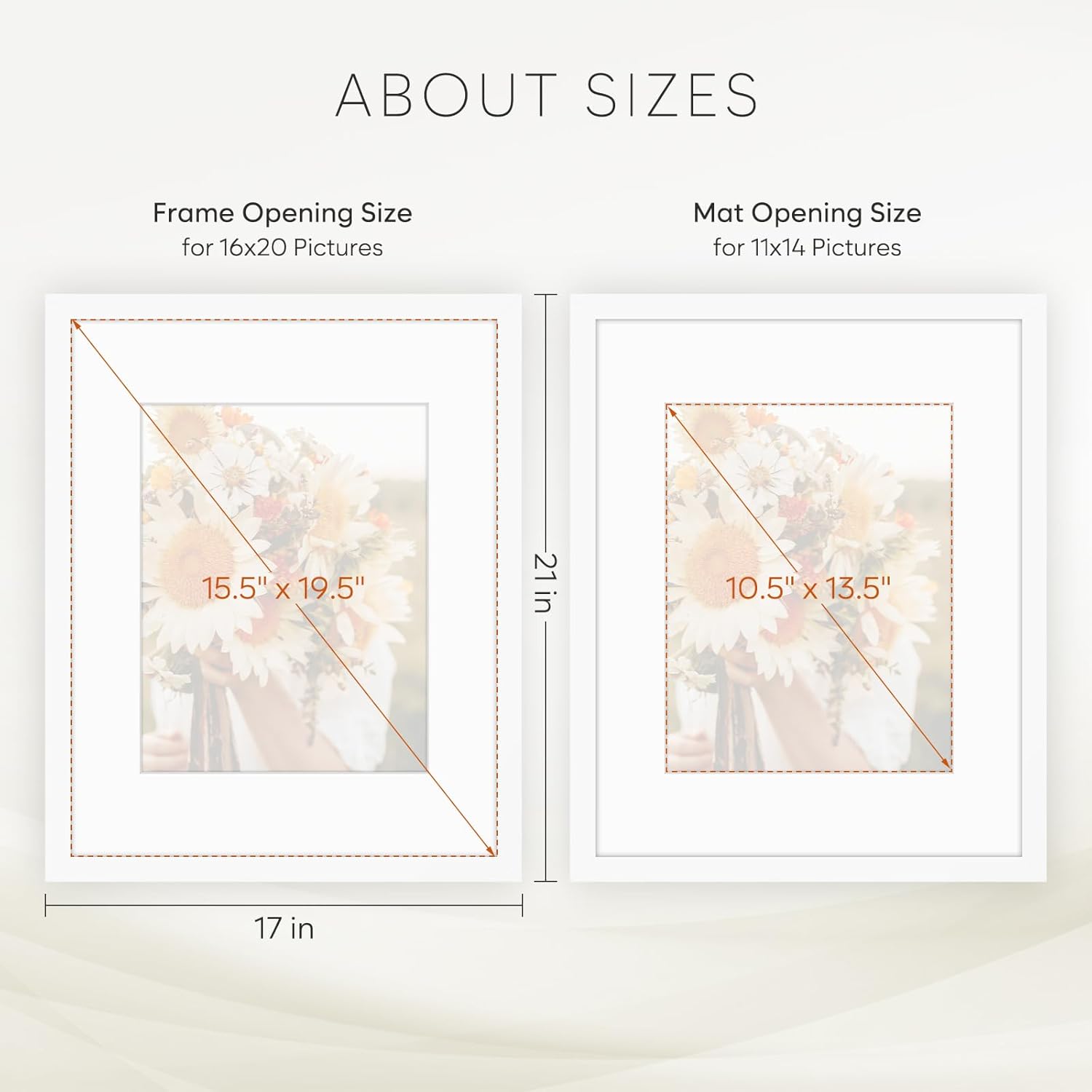 Golden State Art, 16X20 Picture Frame with Mat for 11X14 - High Definition Glass Wall Mounting Horizontal Vertical Display (White, 1 Pack)