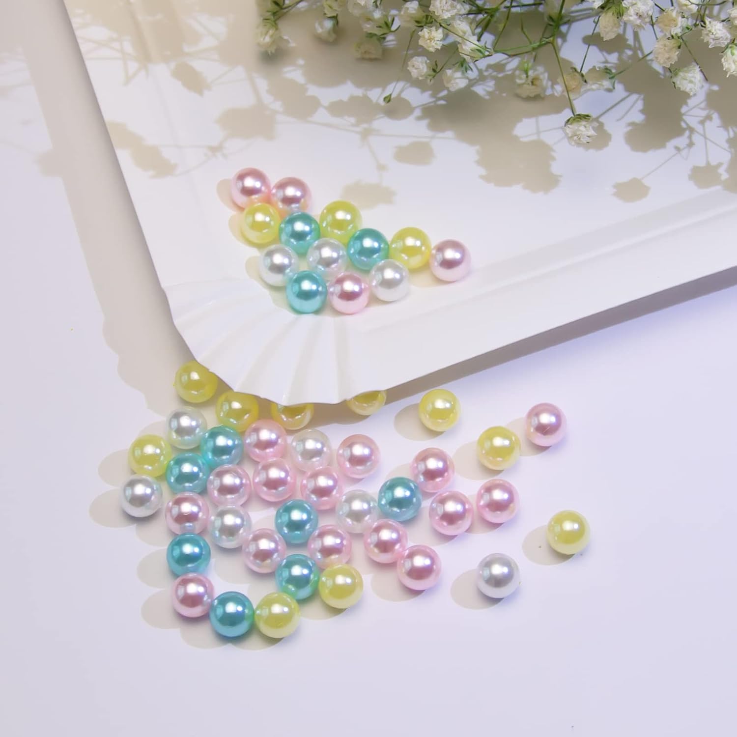 No Hole 900PCS 3-8mm Macaron Loose Pearls, Round Vase Fillers for Crafts, Weddings, Birthday Parties, Home Deco - Image 2