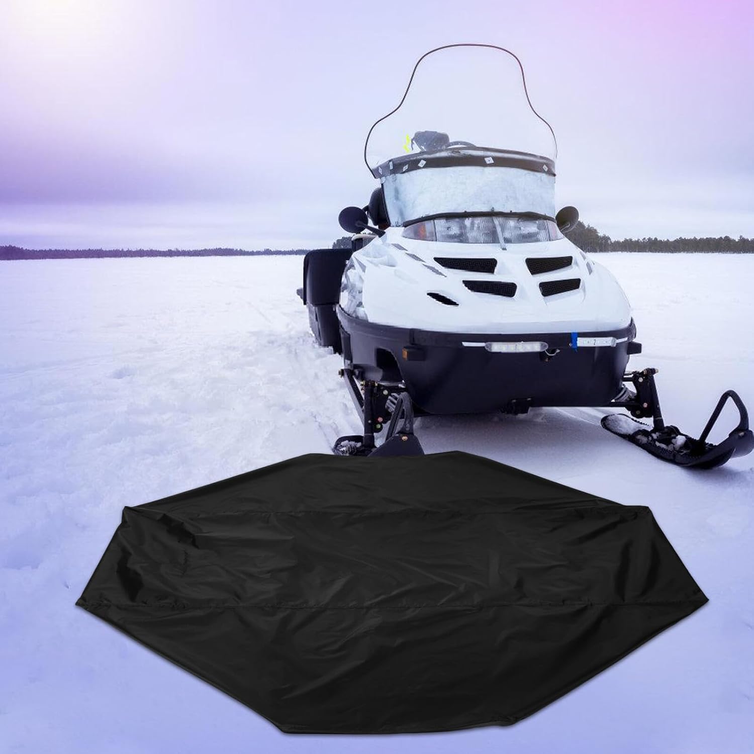 Heavy Duty Snowmobile Cover Towable Portable Outdoor Sled Storage Protector for Various Models Black Weather Resistant