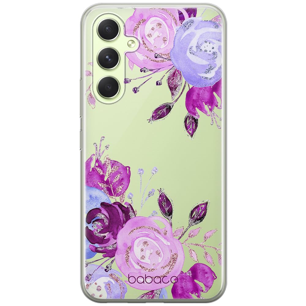 Babaco ERT GROUP mobile phone case for Samsung A54 5G original and officially Licensed pattern Flowers 005 optimally adapted to the shape of the mobile phone, partially transparent