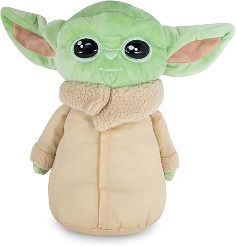 Loungefly Star Wars: The Mandalorian The Child - Juguete de peluche de 12 pulgadas con cremallera de bolsillo, muñeca de peluche Baby Yoda con clip,