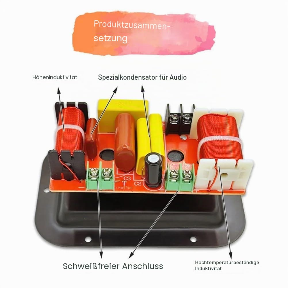 2 Wege 350 W Lautsprecher Höhen + Frequenzteiler Frequenzweichen Lautsprecherfilter DIY für DIY Heimkino Einfache Installation