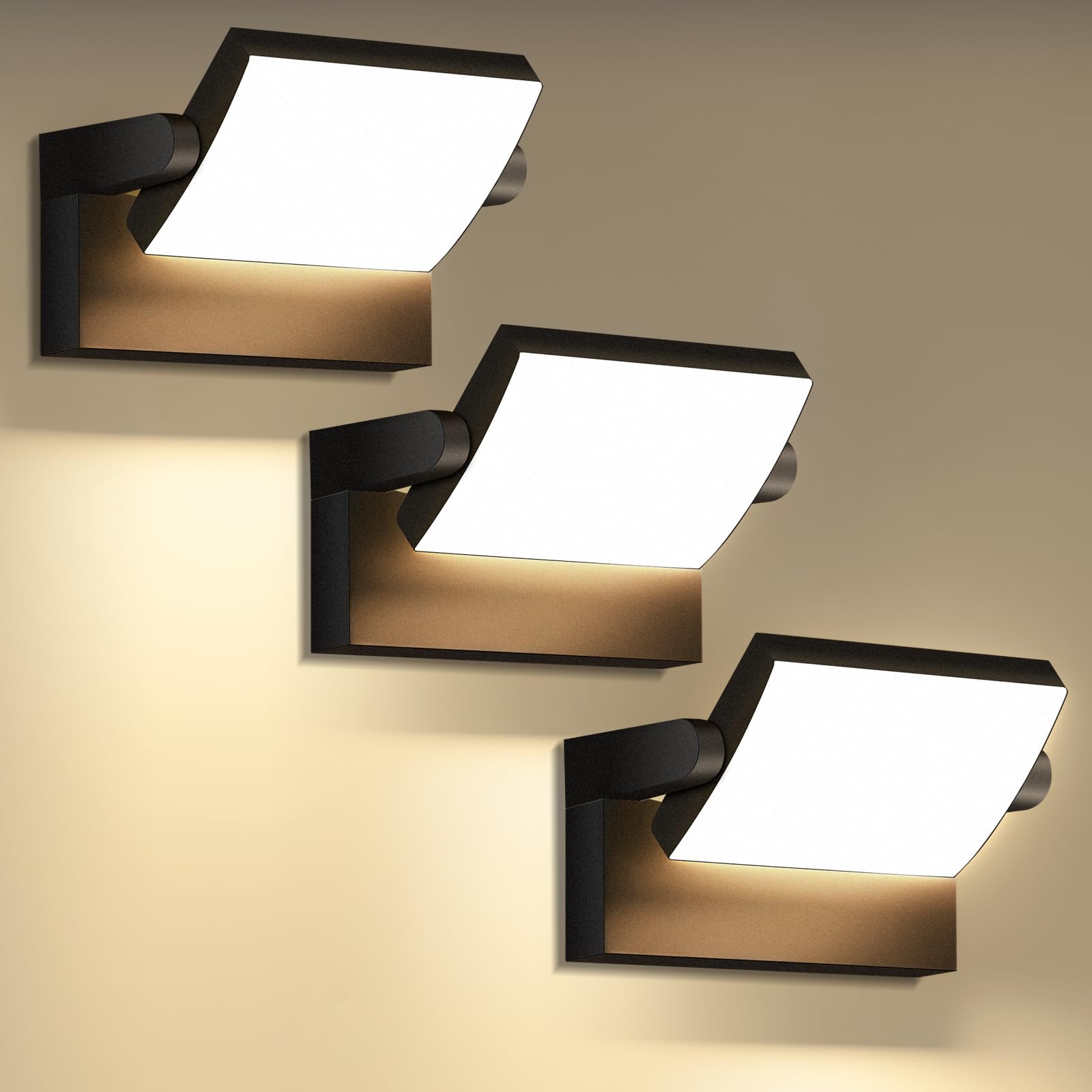 Photo 1 of GXXG 3 Pack Black LED Outdoor Wall Lights