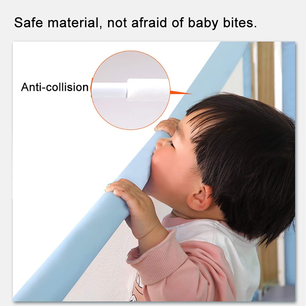 Lifting Kids Guardrail Holz extra hoch Baby Bettschienen für Kleinkinder, volle Größe, blau mit starkem Kugellager