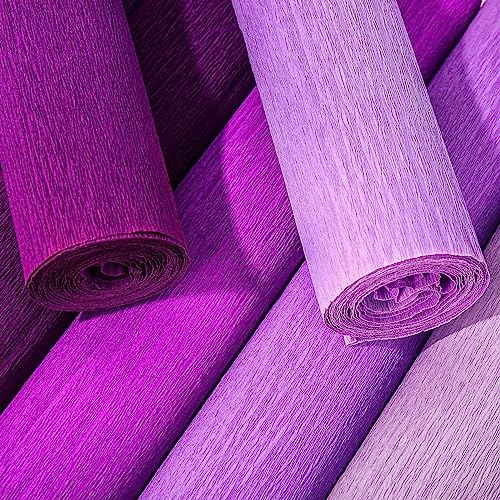 Whaline 8 Rolls Purple Crepe Paper Streamers 25 x 250cm 4 Gradient Purple Colors Party Decorative Craft Streamers Roll for Graduation Party Supplies Backdrop DIY Gift Wrapping Room Wall Decor by Whaline - Image 6