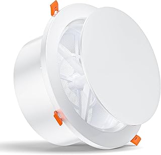 [Upgraded] HG Power 6 Inch Round Vent Cover with Adjustable Panel & Removable Mesh Screen – ABS Ceiling Diffuser with Lock-Clip Design for HVAC, Bathroom, Kitchen, Wall and Duct Air Vents, White