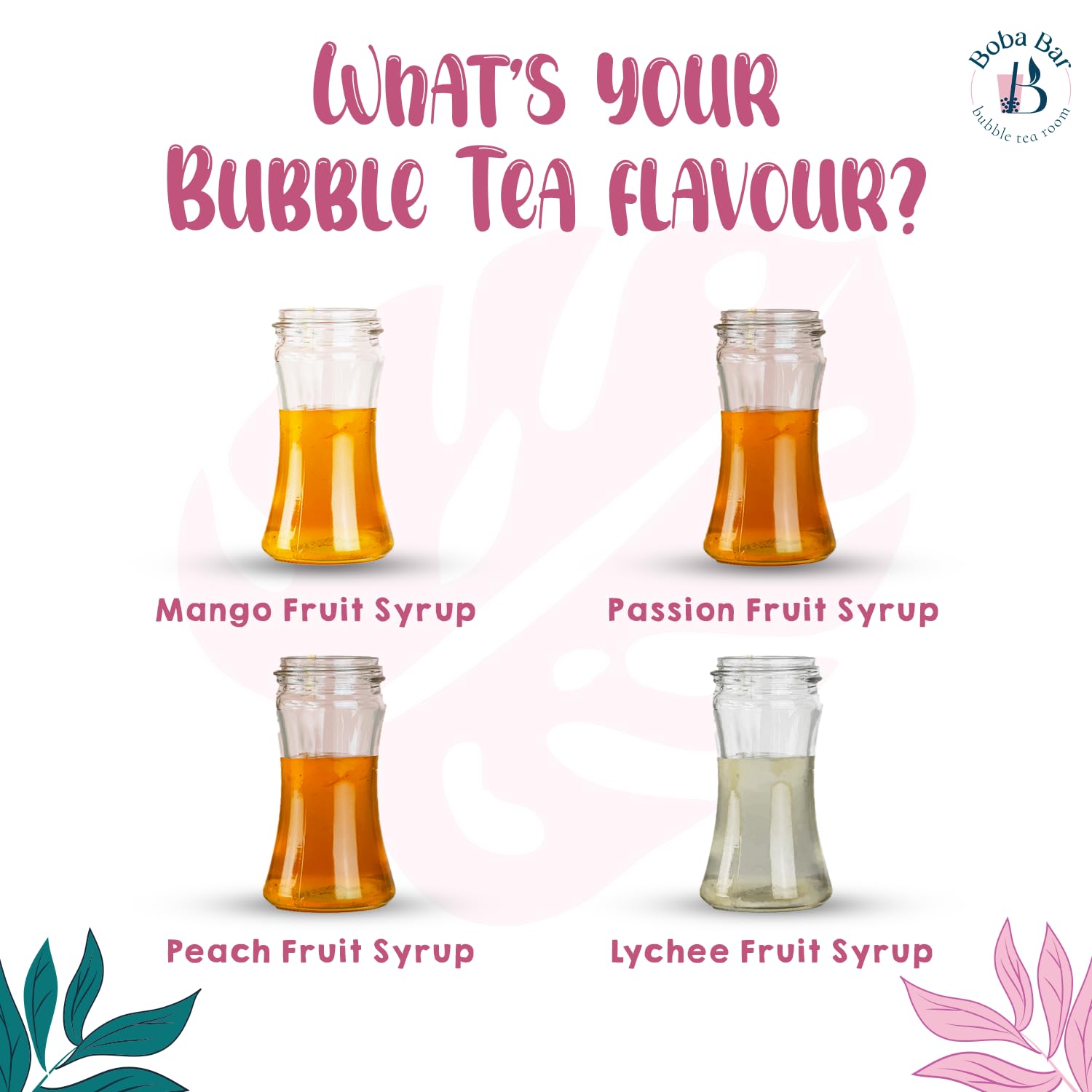 Escapadas exóticas - Kit de té de burbujas de frutas | 4 sabores de té de frutas | 4 - Coberturas de boba y gelatina | Vegano y sin gluten (4 porciones) | Té de burbujas de perlas de tapioca