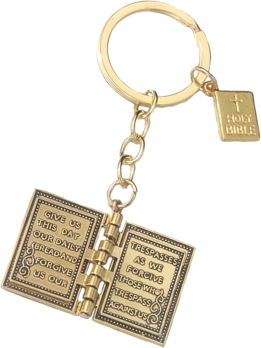Gold Daily Bible Keychain for Women Men，Trendy Car Keychains Purse ...