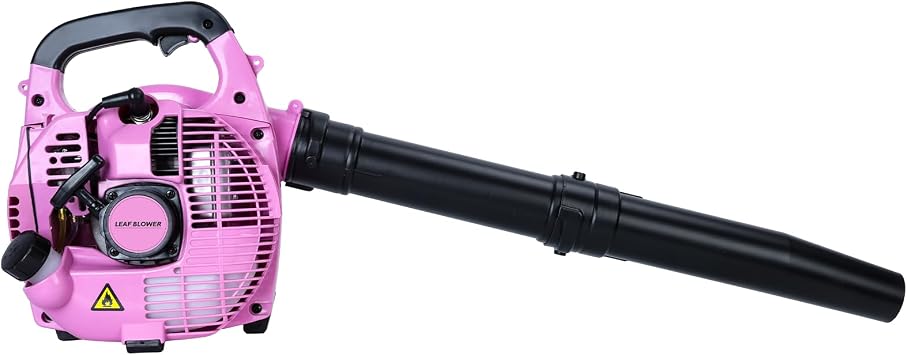 Handheld Gas Leaf Blower, 2-Stroke Gas Powered Leaf Blower, 26cc Gasoline Grass Sweeper Powerful Clearing Blower for Lawn Care, Snow Blowing & Yard Cleaning Pink