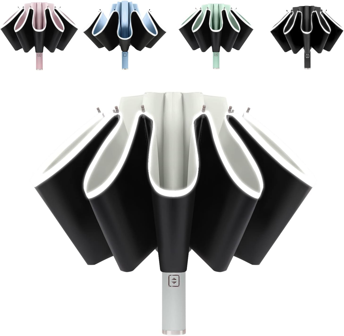 UV Umbrella Protection Sun Inverted Compact Windproof Umbrella for Rain 46 Inch Big Size Automatic Reverse Umbrella