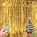 Ghirlanda di luci a LED, 3 m, lunghezza 1 m, 2 m, 3 m, altezza 3 m, per decorazione di feste di matrimonio e Natale, telecomando USB, tenda da matrimonio (bianco caldo, 3 m x 2 m)