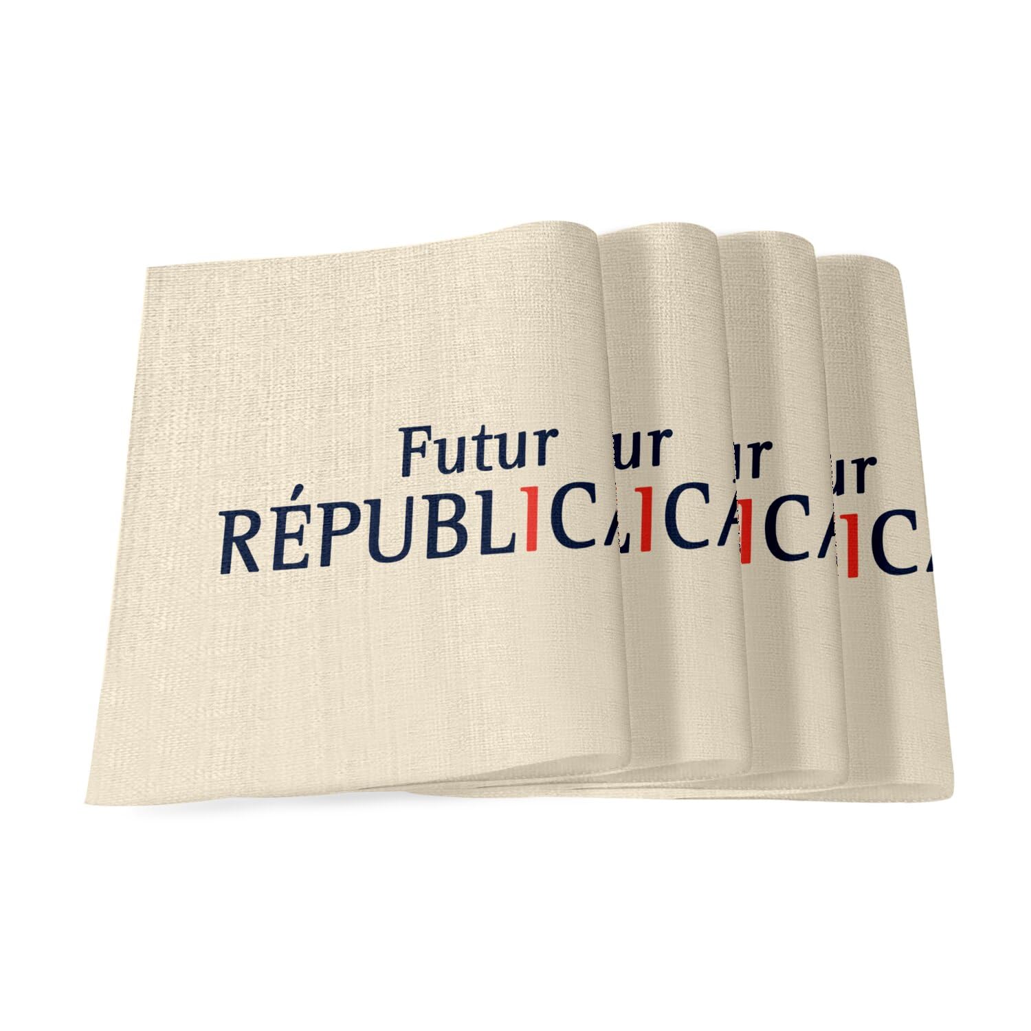 Sets de table en lin grand format humour politique républicain lot de 4 pièces de table