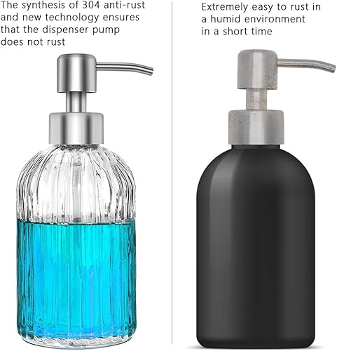 Miniatura 4 de Bomba dispensadora de jabón de acero inoxidable para botellas regulares de 28400 cuello, repuesto a prueba de óxido para botellas de cocina y baño,