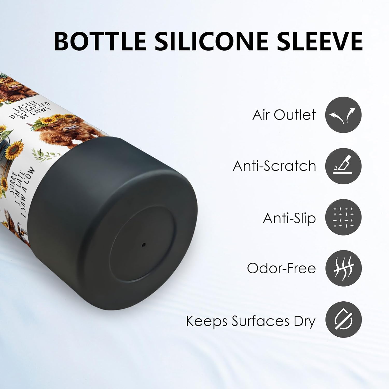 DUUV Highland Cow Water Bottle 18 Oz, Highland Cow Gifts for Women Girls, Christmas Birthday Gifts for Cowgirls, Just A Girl Who Loves Cows Cup, Funny Cowgirl Insulated Bottle - Image 5