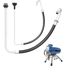 GregYoung 2024 New Polished Stainless Steel Suction Tube And Reflux Line Hose Kits,Airless Paint Sprayer Replacement Parts,Compatible With Graco 210 230 390 395 490 495 595 Airless Paint Sprayer