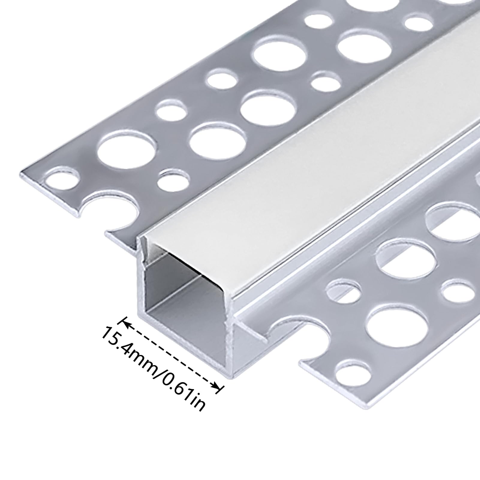 inShareplus LED Trockenbauprofil, 3,3 ft/1 m, 6er-Pack Aluminiumkanal mit milchiger Abdeckung; trimless LED-Strip-Diffusor für Unterbau, Regal, Wand, Tisch, Decke und Ecken