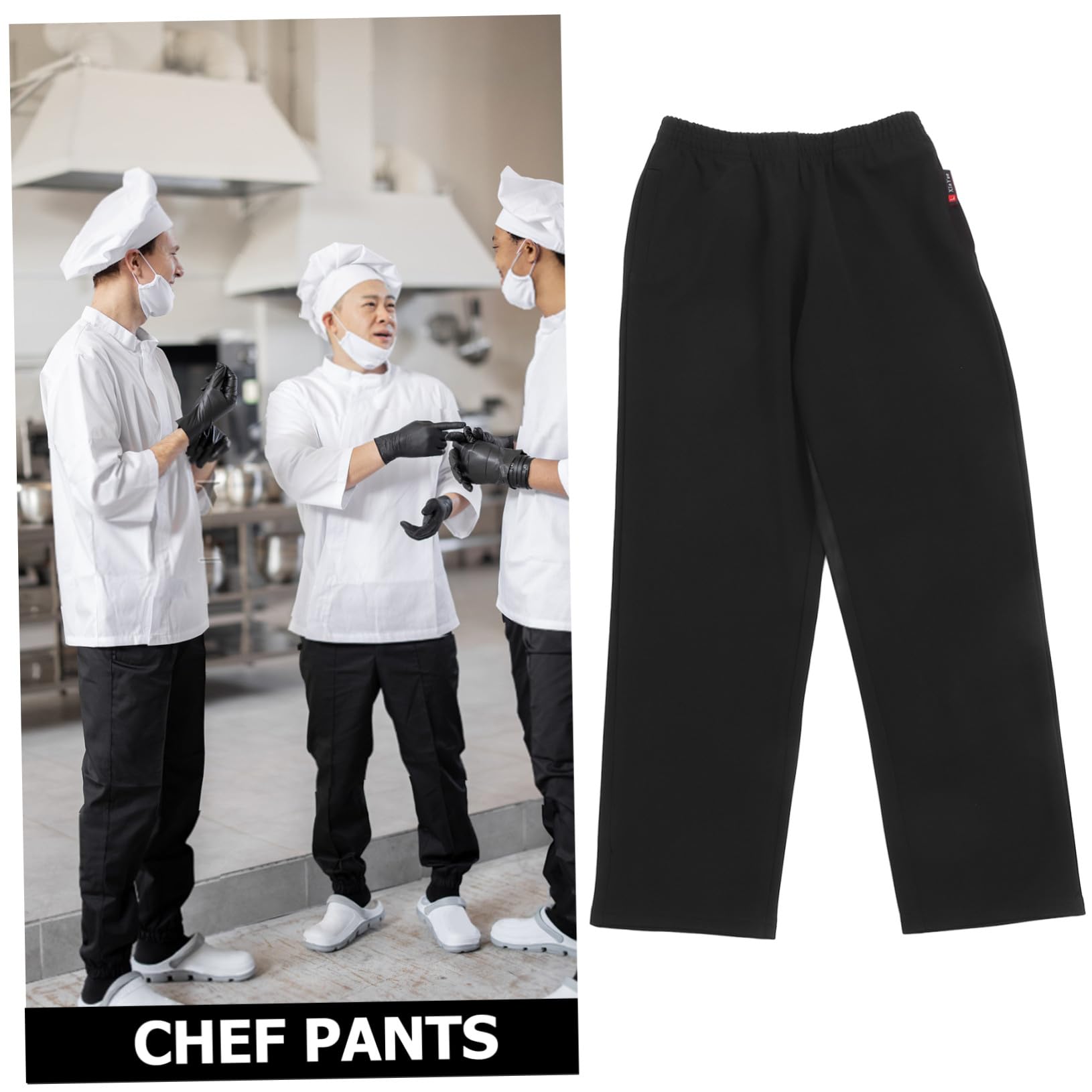 Pantaloni Elasticizzati in Traspirante con Tasche Pratiche per Cuochi XL