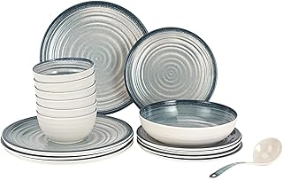Royalford 20 Piece Melamineware Dinner Set Includes Dinner and Side Plates