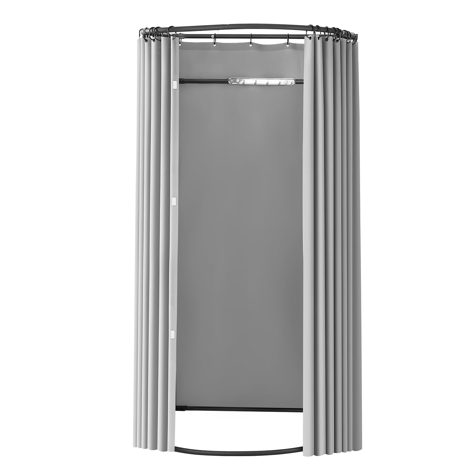 VEVOR Camerino di Prova da 100 x 95 x 200 cm Spogliatoio Portatile Mobile con Tende Spesse in Poliestere, Tenda Ombreggiante e Gancio, per Boutique, Sartorie e Spazi Esterni, Nero e Grigio-Bianco