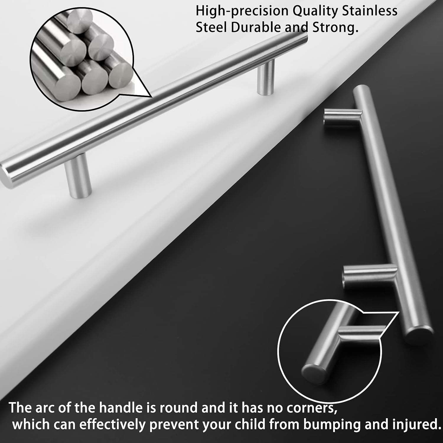Brushed Nickel Stainless Steel Cabinet Bar Pulls with Mounting Hardware