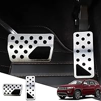 Vista 35 de Cubiertas de pedal de acelerador de gas de aleación de aluminio, accesorios interiores antideslizantes sin perforación, pedal de freno Pastillas