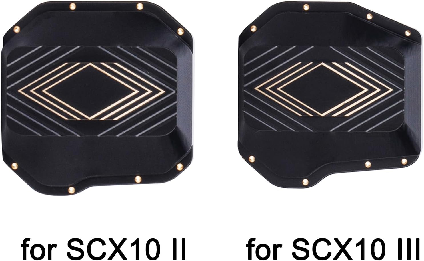 3.5oz SCX10 II Brass Diff Cover Portal Axles Housing, Brass Differential Covers Couter Weights for 1/10 RC Crawler SCX10 Upgrades (SCX10 II)