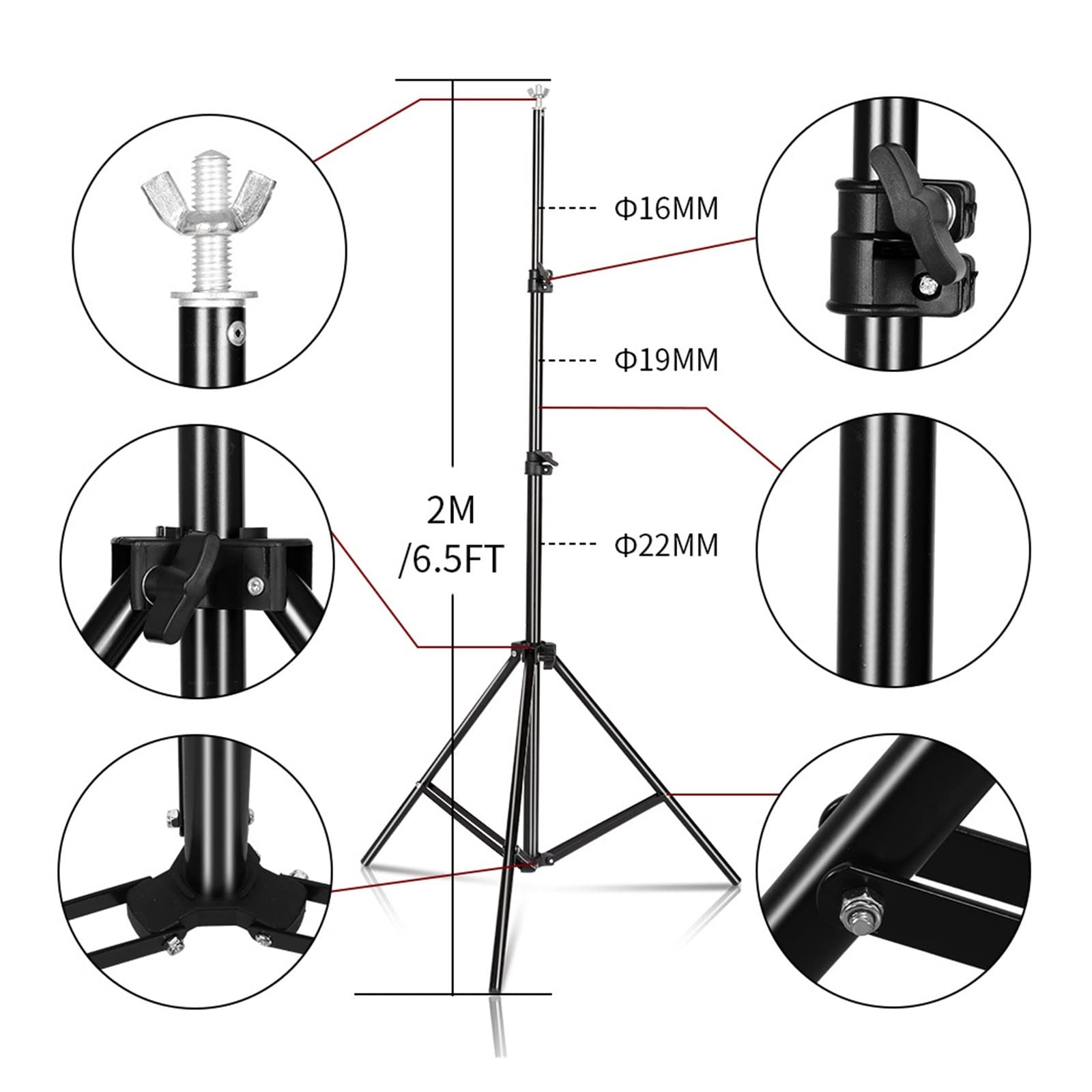 Tło Stojak Tło do zdjęć Wsparcie Studio Light Statyw Fotografia Green Screen Backdrops Urodziny ChromaKey Weight Bags (Color : Basic Kit 2, Size : 2000x3000)