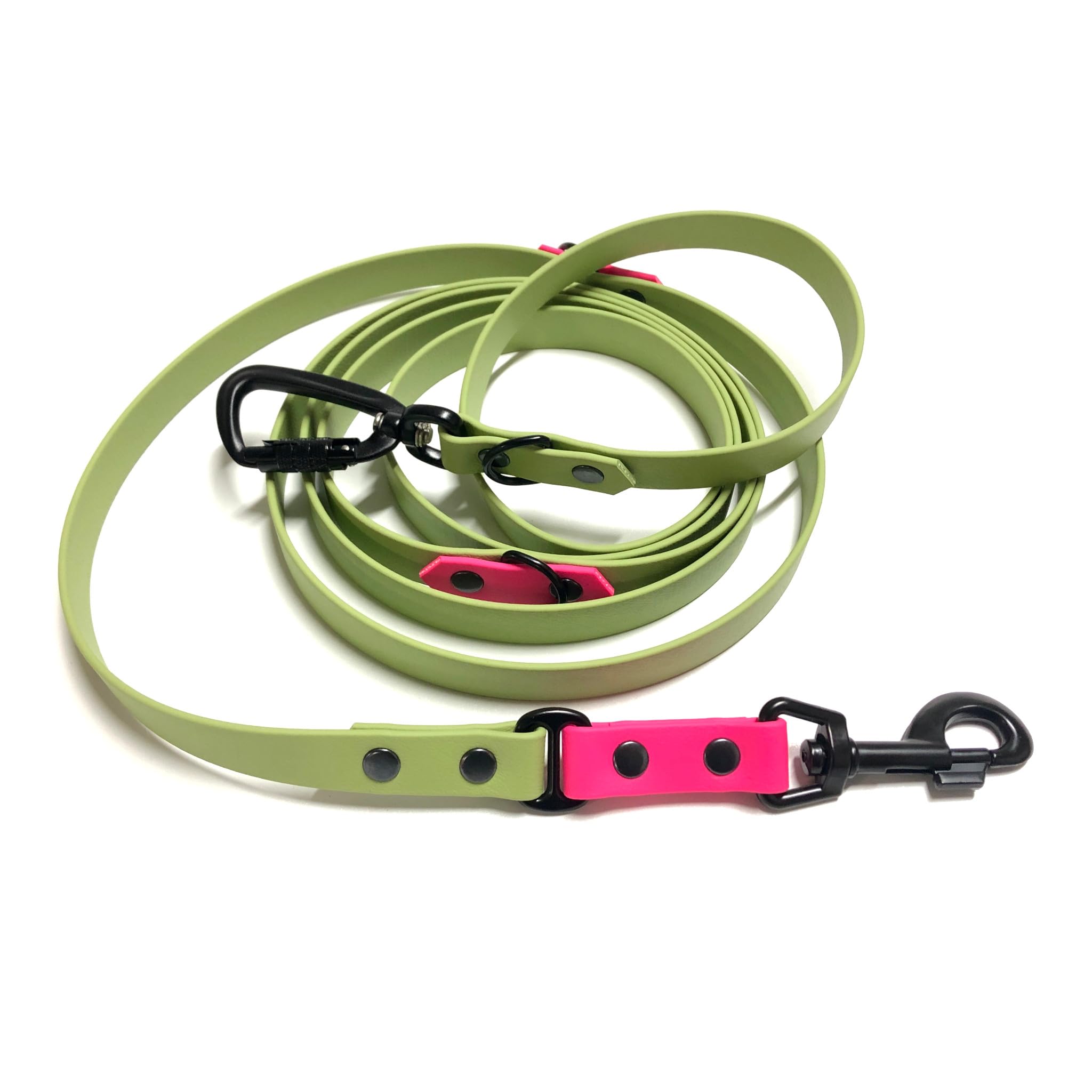 Biothane Hundeleine, 2 cm breit, Zweifarbig, Handsfree