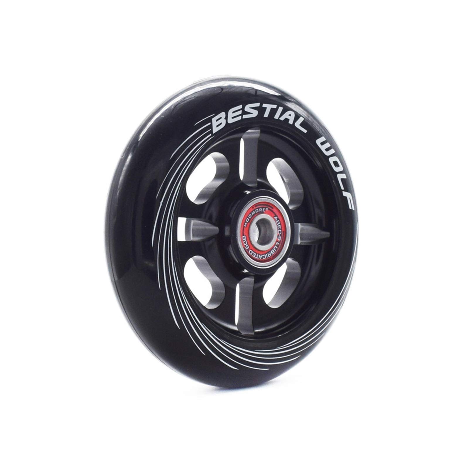 Skateboard-Räder, Rollschuh-Räder, hochpräzise Nabe, Inline-Scooter-Roller, Hochgeschwindigkeits-Roller (Farbe: 100 mm Weiß)
