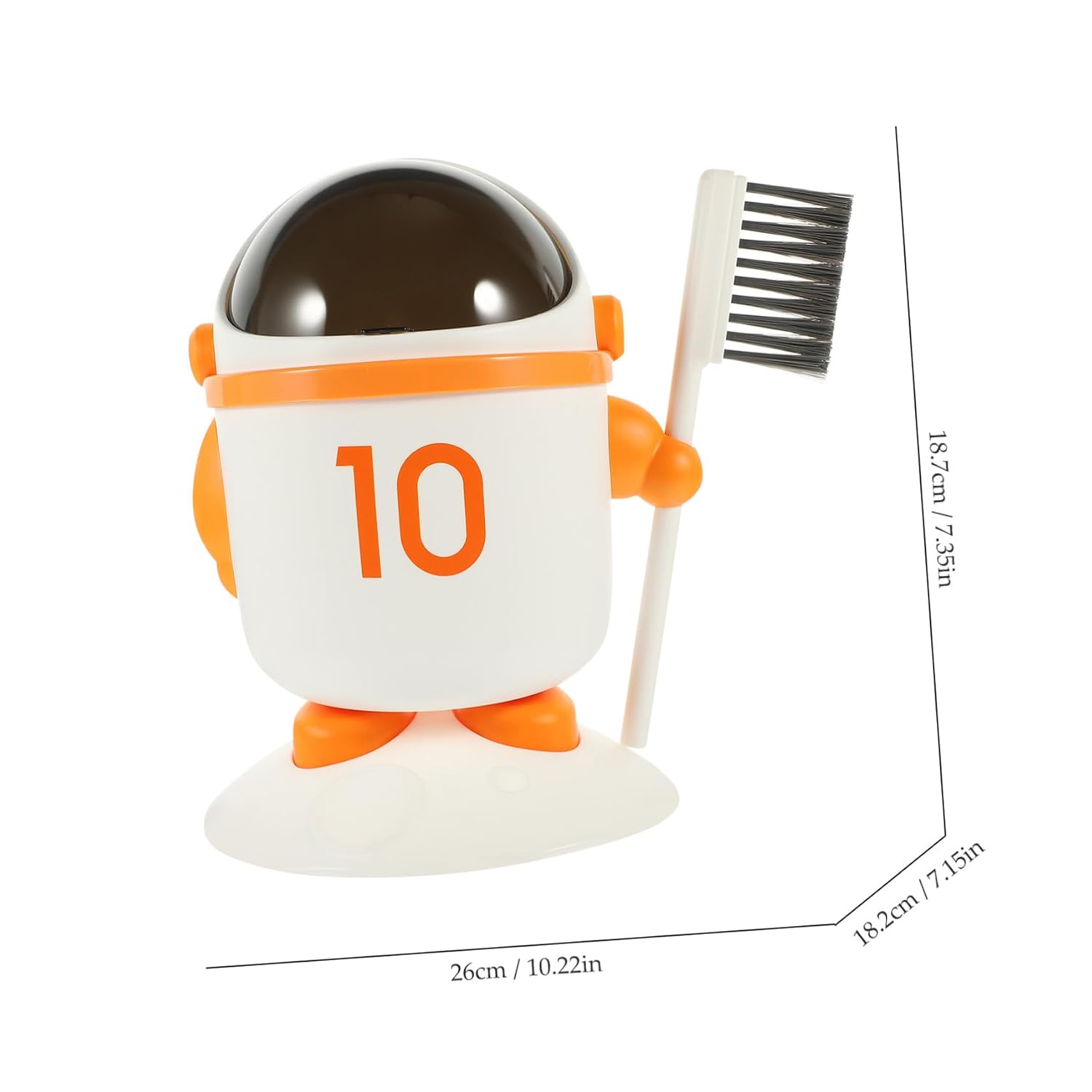 Veemoon 1set Cute Astronaut Desktop Trash Can Brush Garbage Bin for Home Office Practical Bedside Waste Basket Cartoon Design for Boys and Girls Room Easy to Clean and Store