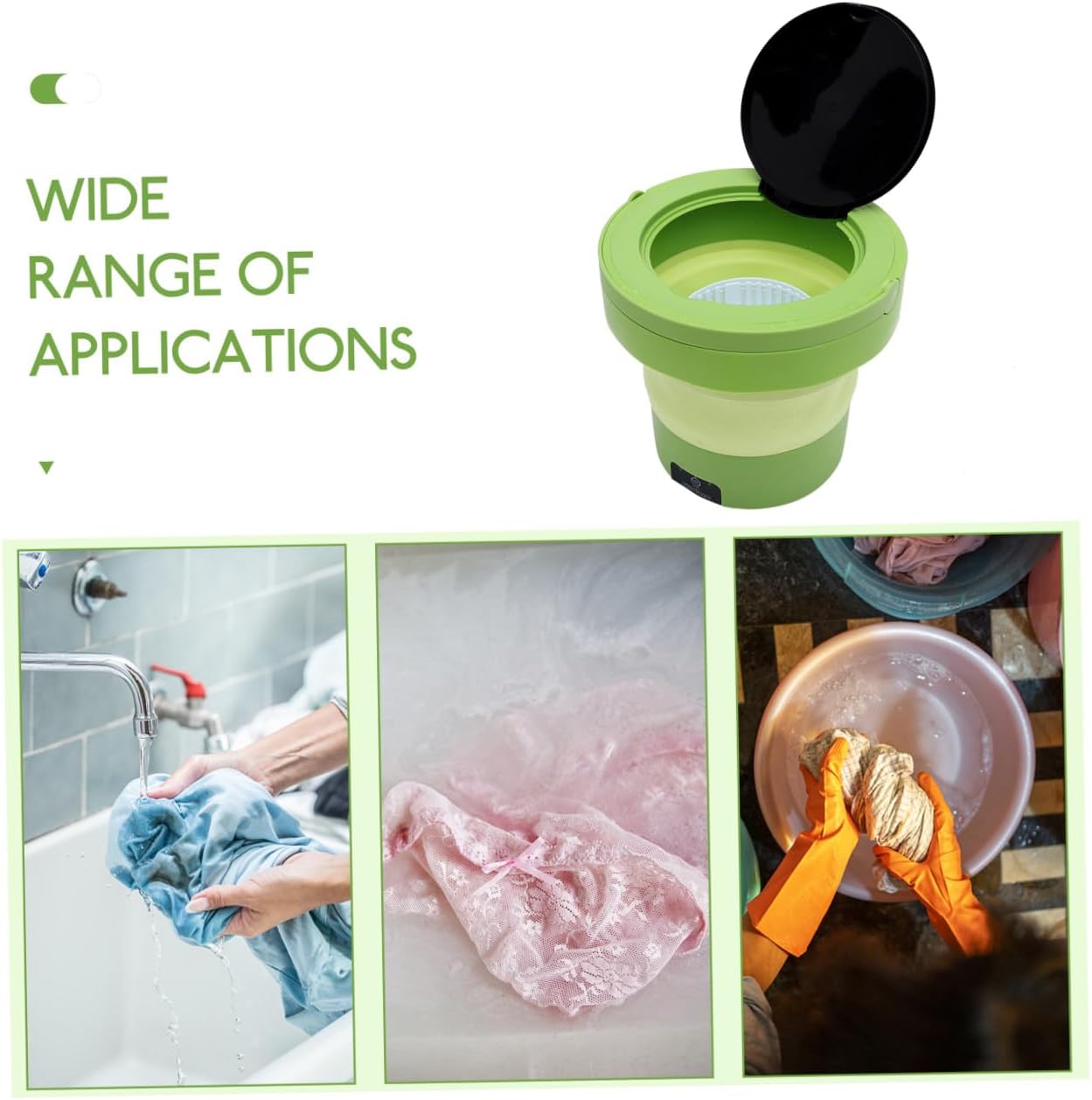 Zerodeko Portable Mini Washer 6l Foldable Washing Machine with US Plug Portable Laundry Washer for Camping Travel and Small Loads with Spin Dry Function