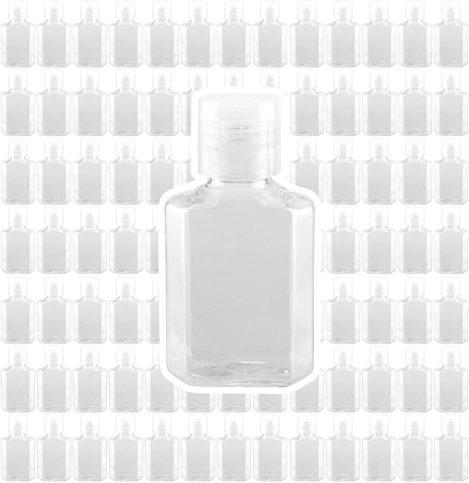 60 Pcs 1oz / 30ml Mini Plastic Bottles, Portable Clear Plastic Travel Bottles with Flip Cap, Empty Hand Sanitizer Bottles for Travel Business Trip Dispensing Toiletry