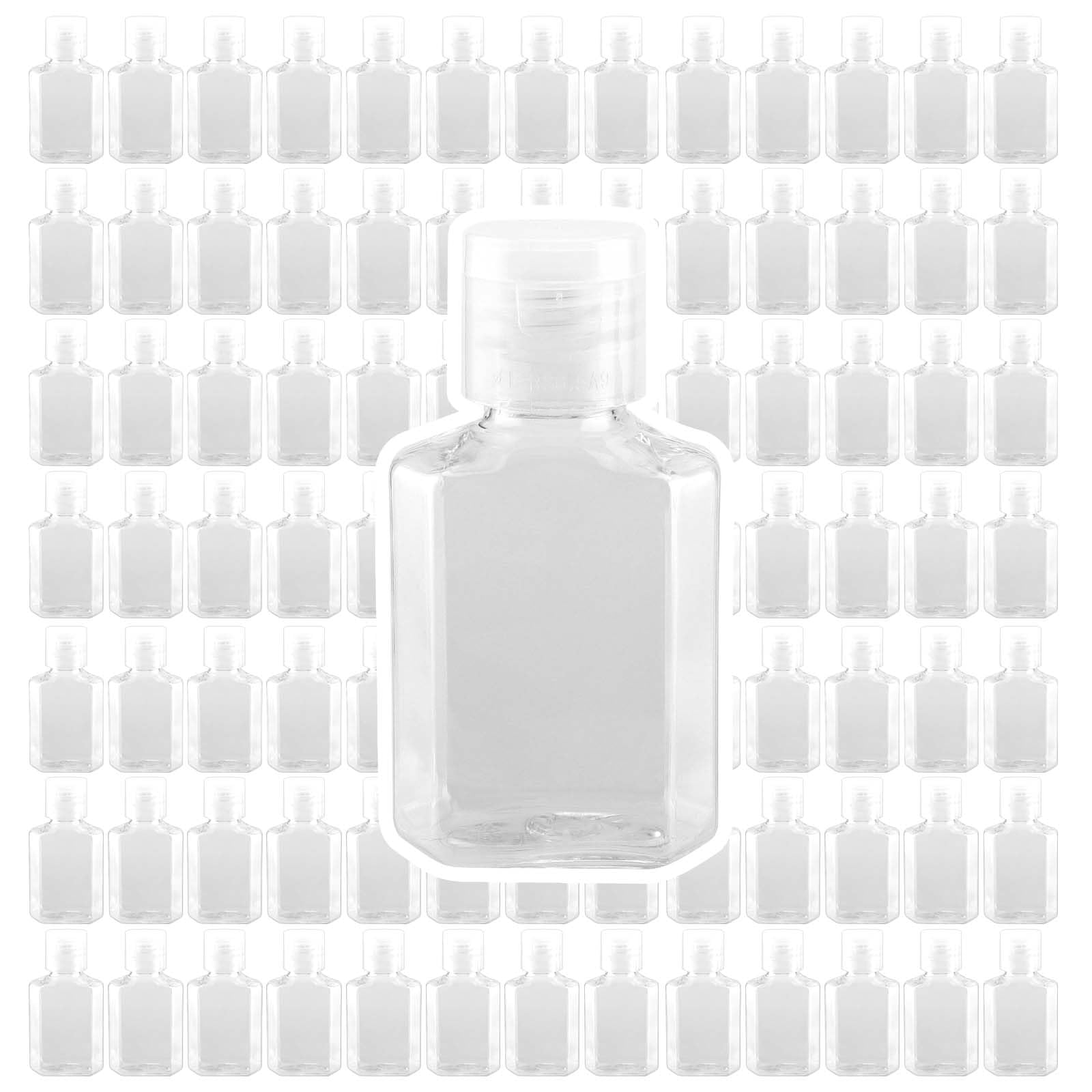 SEUNMUK 60 Pcs 1oz / 30ml Mini Plastic Bottles, Portable Clear Plastic Travel Bottles with Flip Cap, Empty Hand Sanitizer Bottle for Travel Business