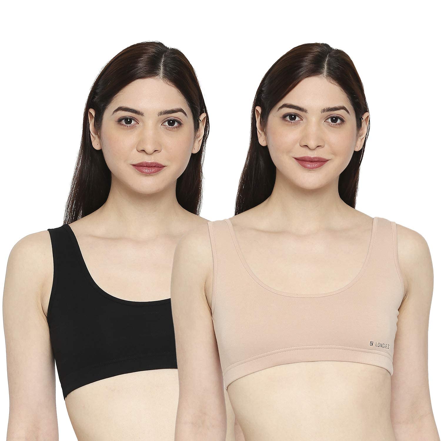 Longies Women's Cotton Non Padded Wire Free Sports Bra