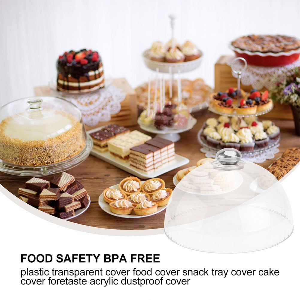 Cabilock Lebensmittelabdeckung Aus Edelstahl Transparente Kuchenhaube Rund 19.50 X 19.50 X 9.00 Cm Für Kuchen Desserts Snacks Zum Sauber Abdecken Bei Haushalt Party Und Veranstaltungen